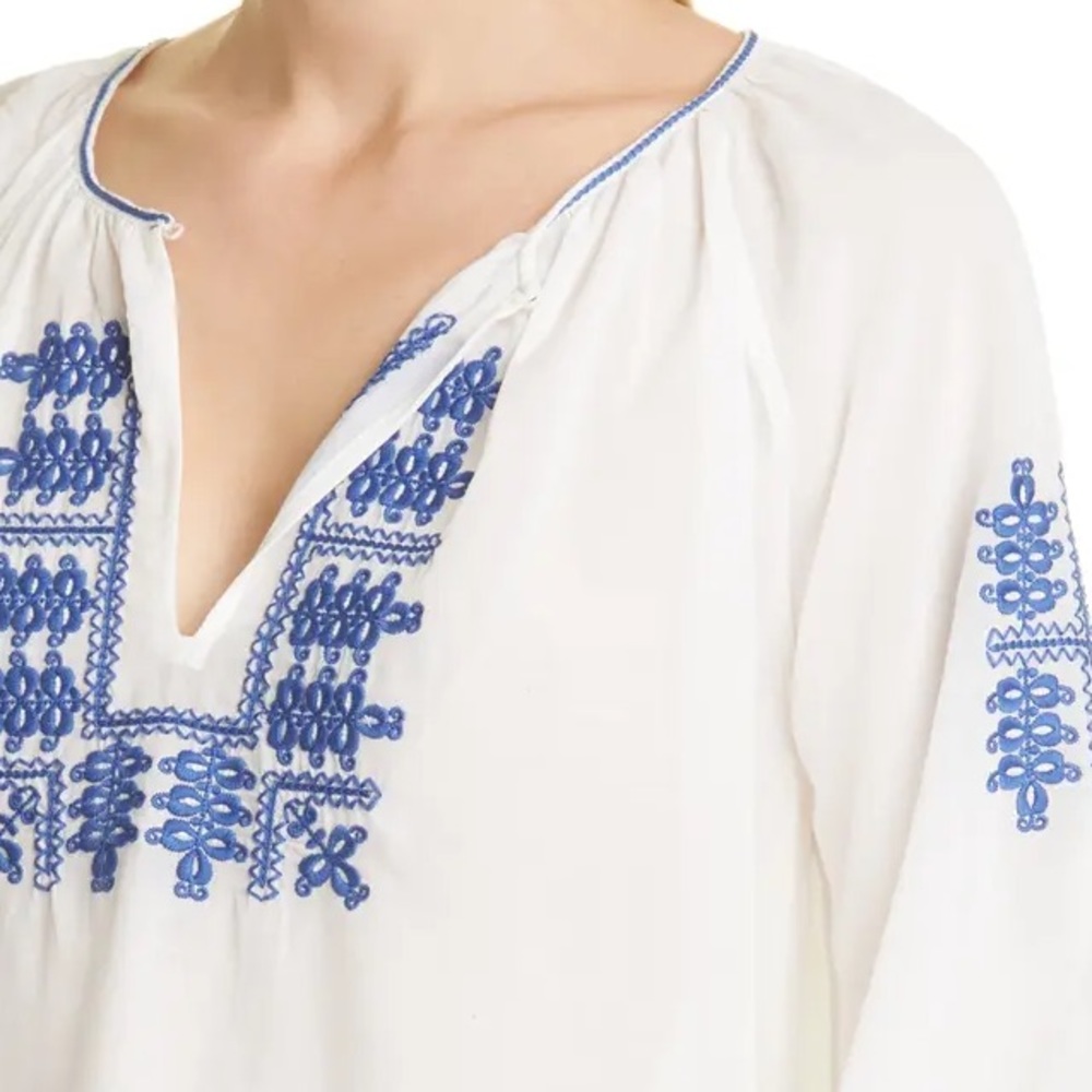 NILI LOTAN Lanette Embroidered Top